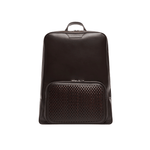 Braided Leather Backpack "Dufour" Dark Brown