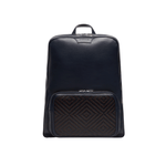 Braided Leather Backpack "Dufour" Navy and Burgundy