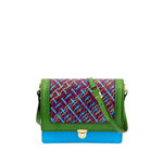 Braided Leather and Copper Crossbody Bag “Quadro” Venezia