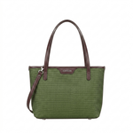 Braided Recycled Leather Handbag “Ban” - Green