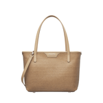 Braided Recycled Leather Handbag “Ban” Taupe