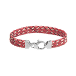Leather and Copper Bracelet - Fuchsia