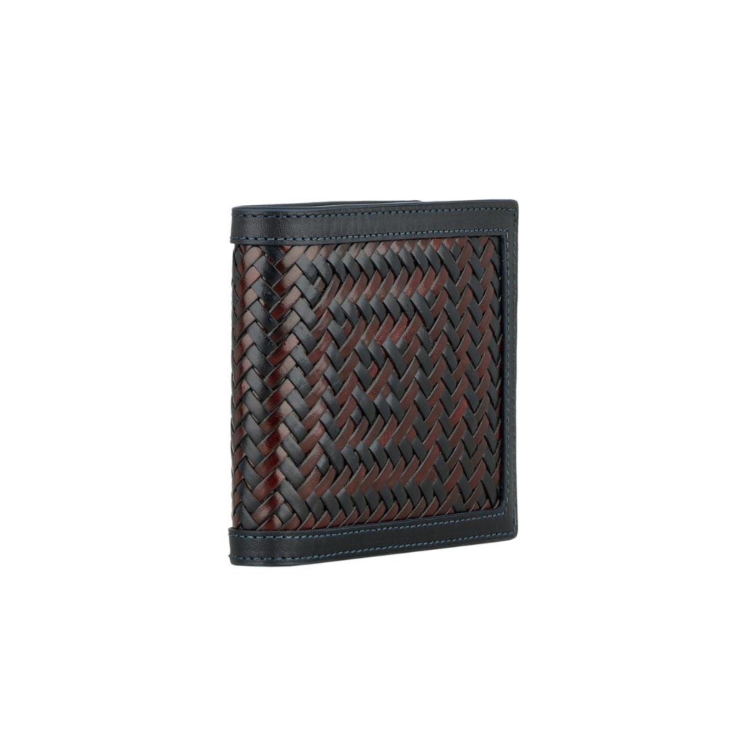 Portefeuille en cuir tressé