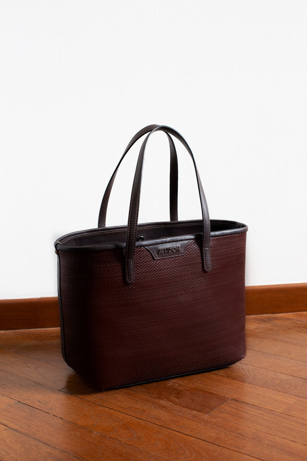 Braided Recycled Leather Handbag “Ban”