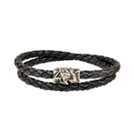 Double Turn Leather Bracelet - Black