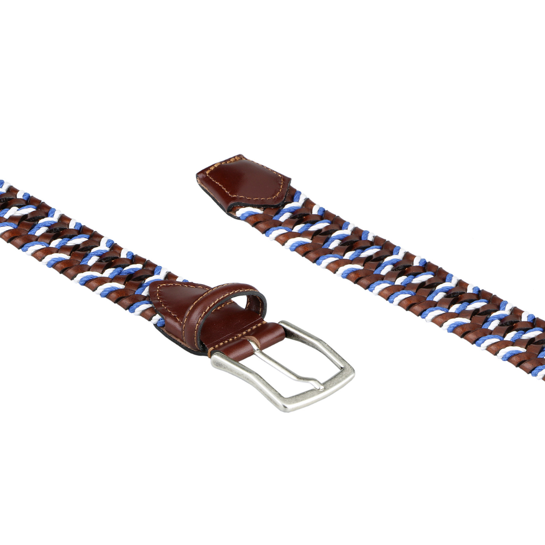 Leather and Cotton Elastic Belt