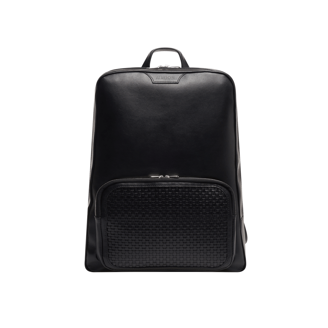 Braided Leather Backpack "Dufour" Black