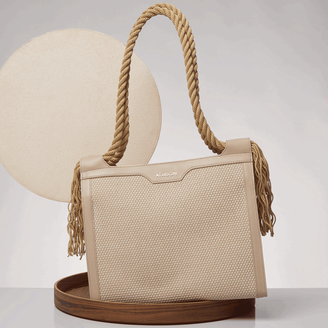 Sac à main tressé en coton « Ban Twig »