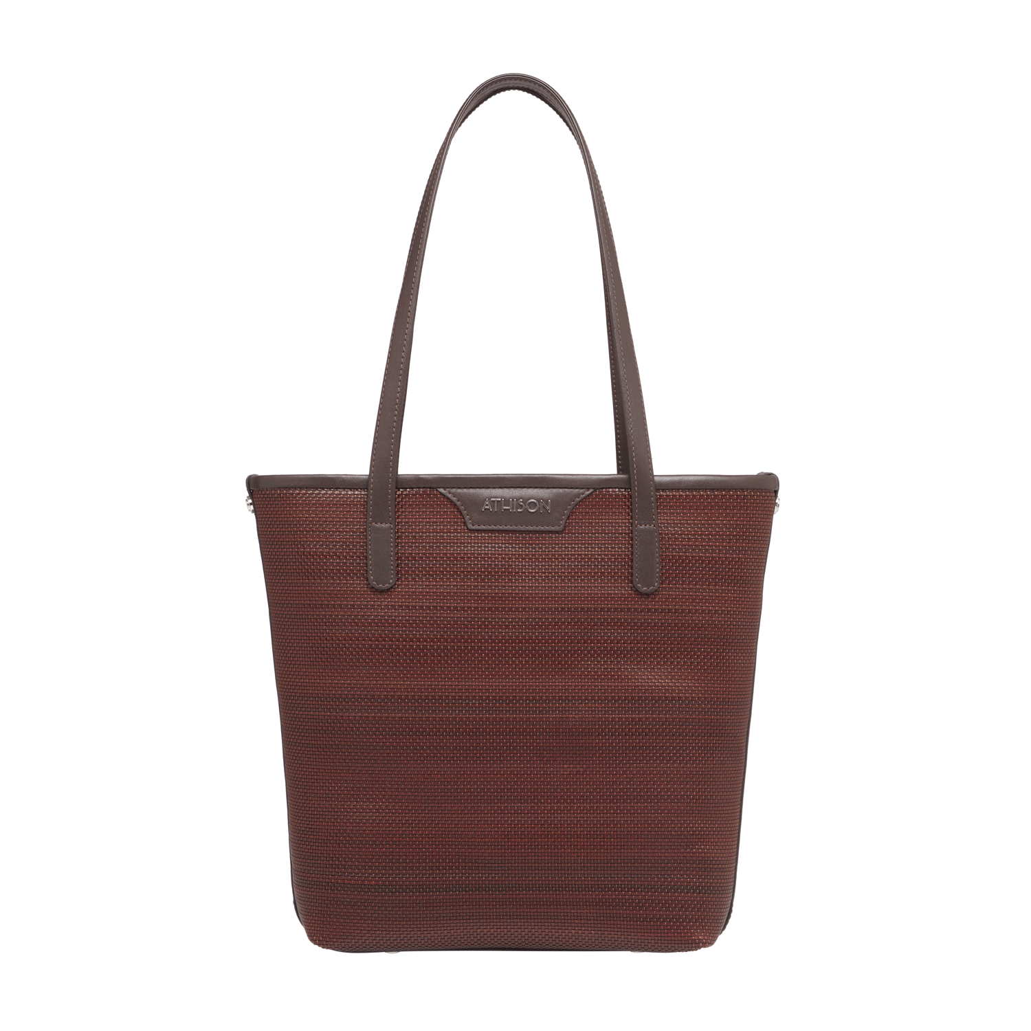 Braided Recycled Leather Shoulder Bag “Ban” Brown