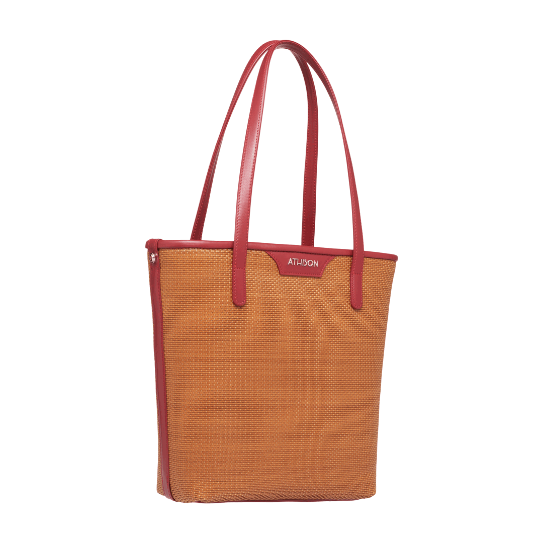 Braided Recycled Leather Shoulder Bag “Ban” Natural