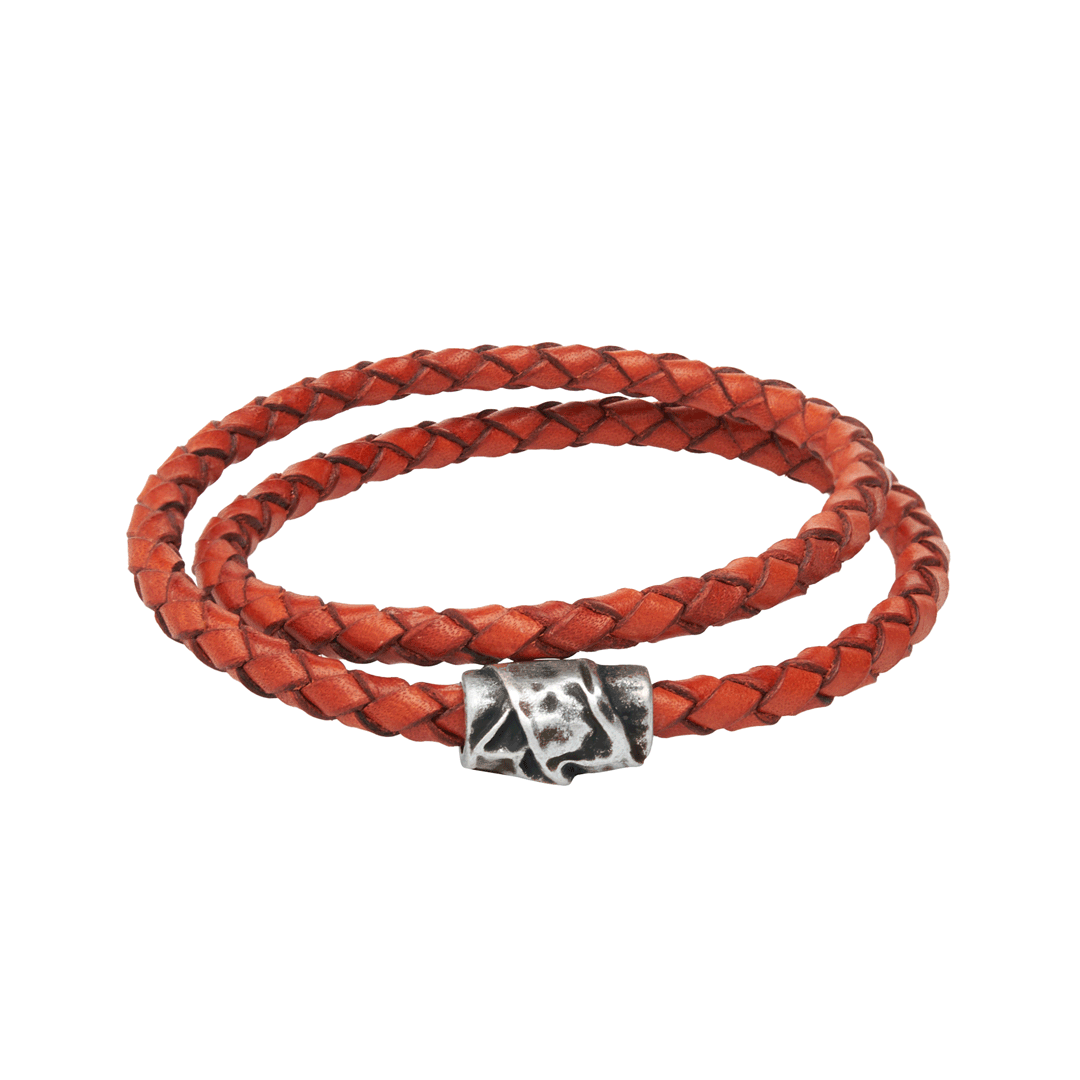 Bracciale in Pelle a Doppio Giro - Senape