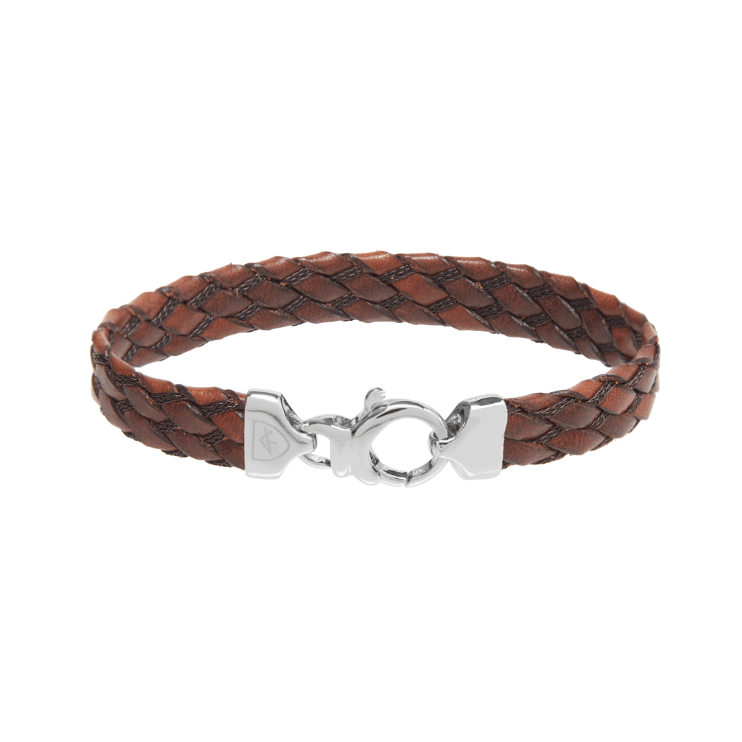 Leather and Copper Bracelet - Brown