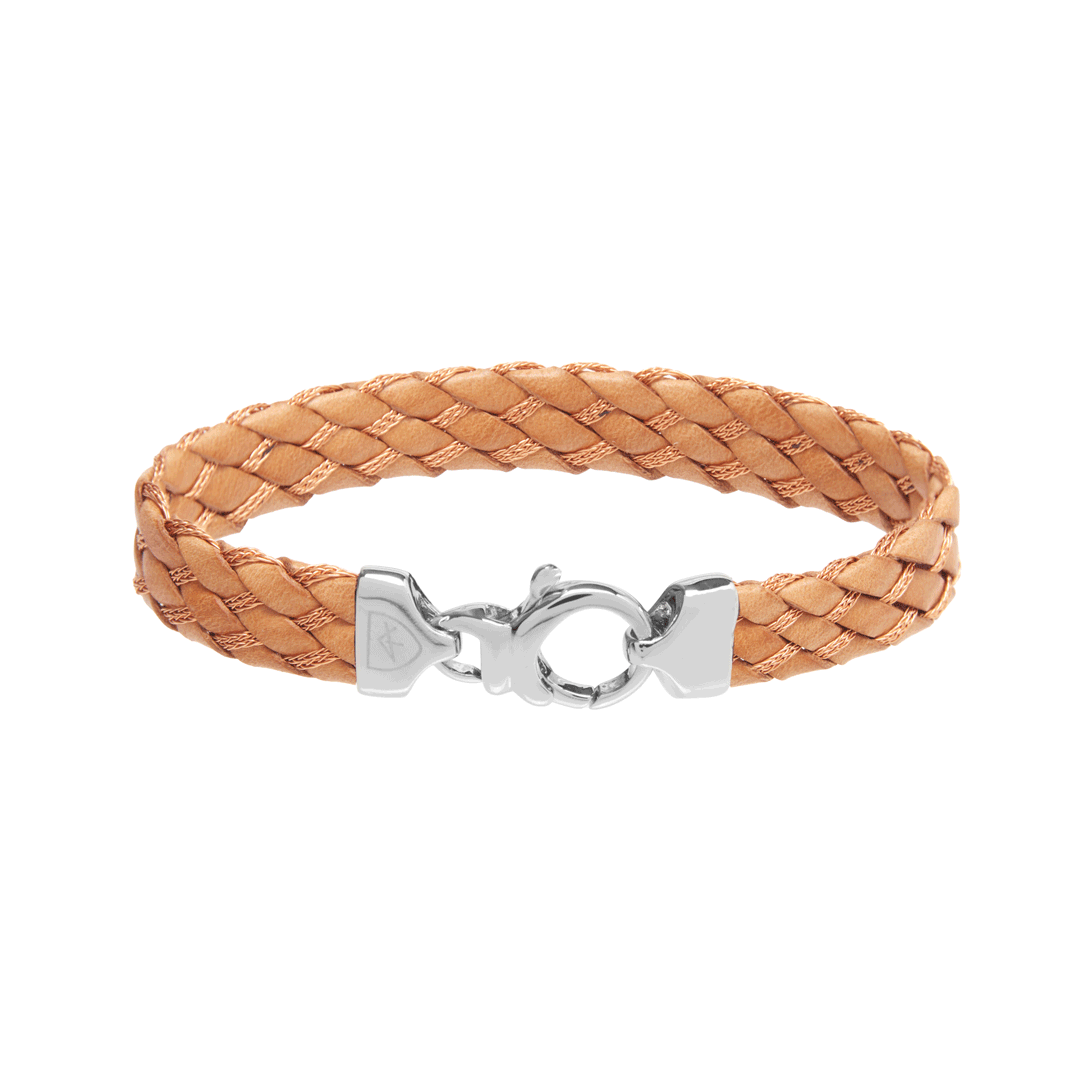 Leather and Copper Bracelet - Natural