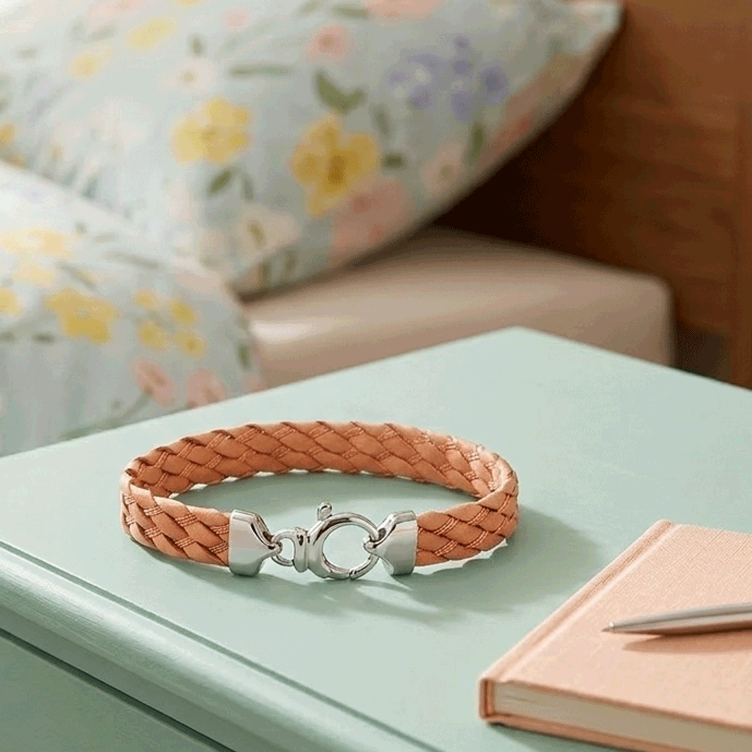 Leather and Copper Bracelet - Natural