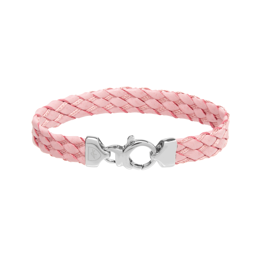 Leather and Copper Bracelet - Pink