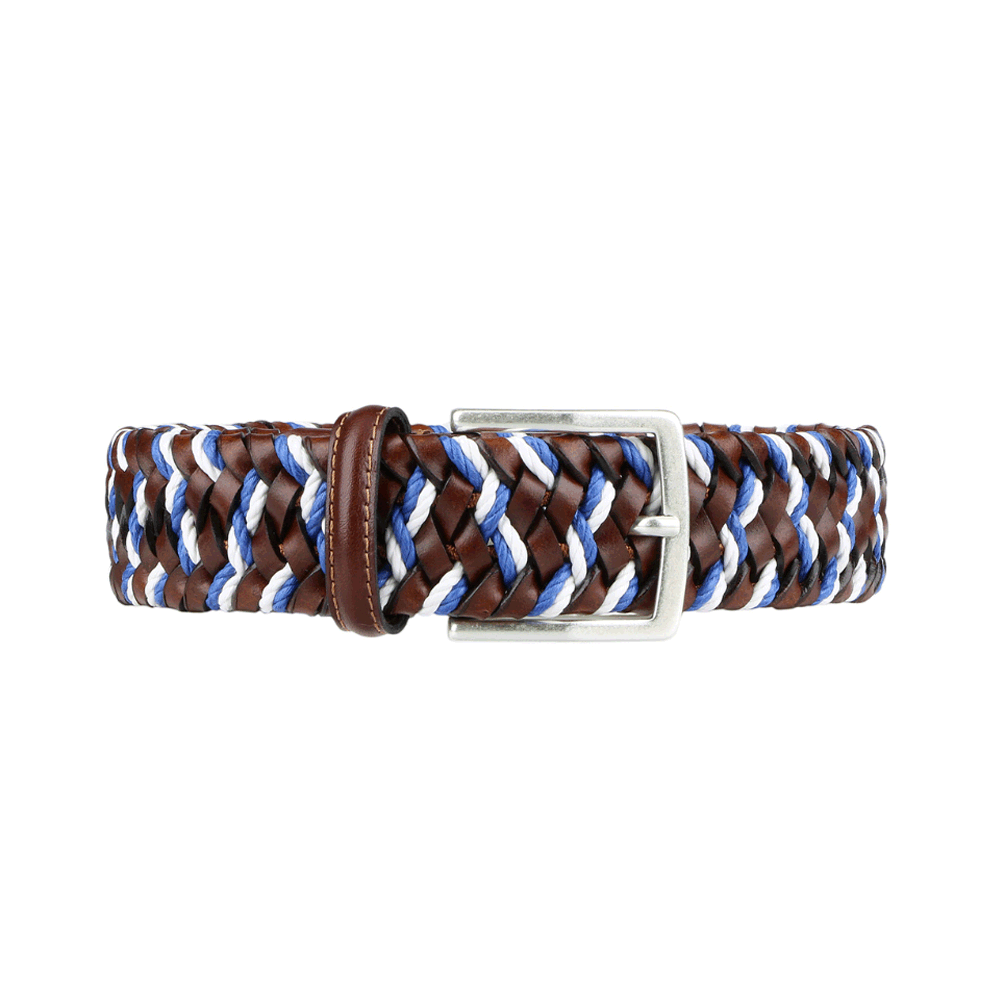 Leather and Cotton Elastic Belt