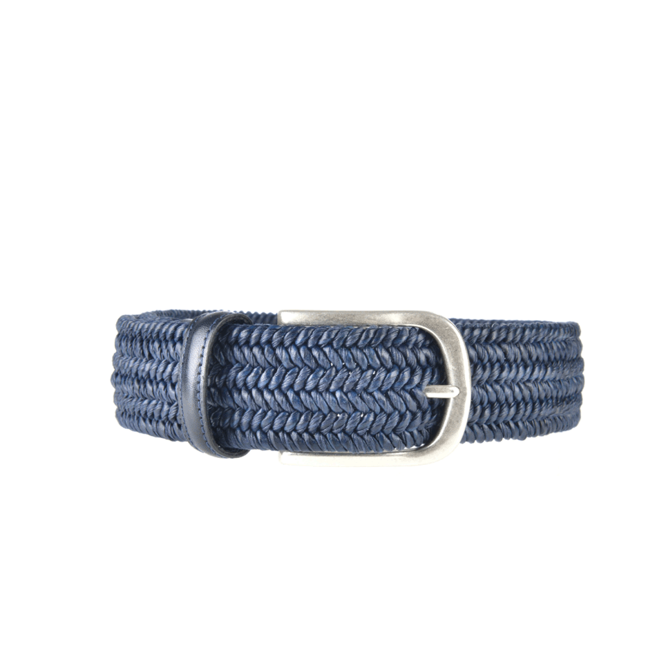 Leather and Cotton Stretch Belt