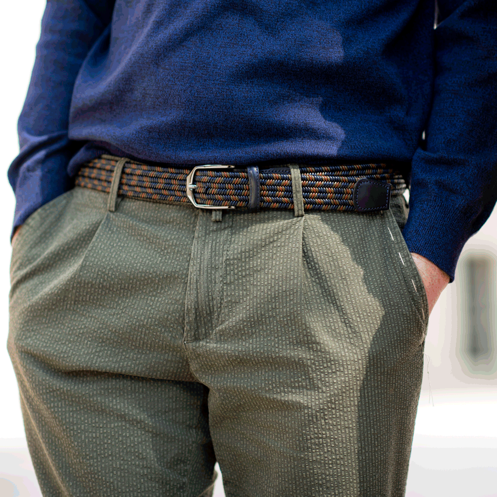 Leather Elastic Belt Re-Circle Multicolor