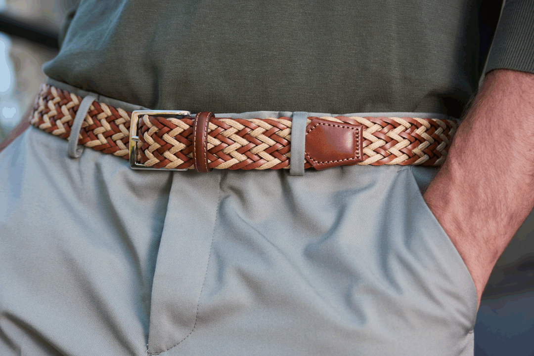 Leather and Linen Belt