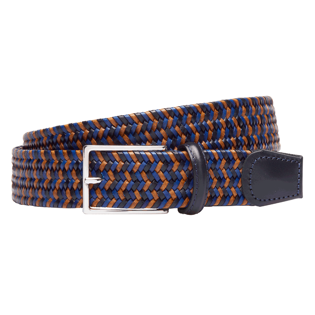 Recycled Leather Stretch Belt Multicolor