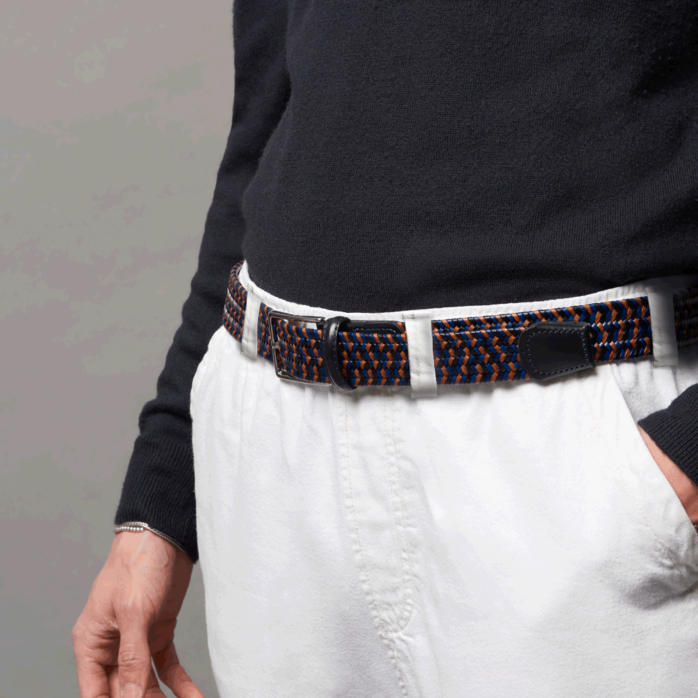 Recycled Leather Stretch Belt Multicolor