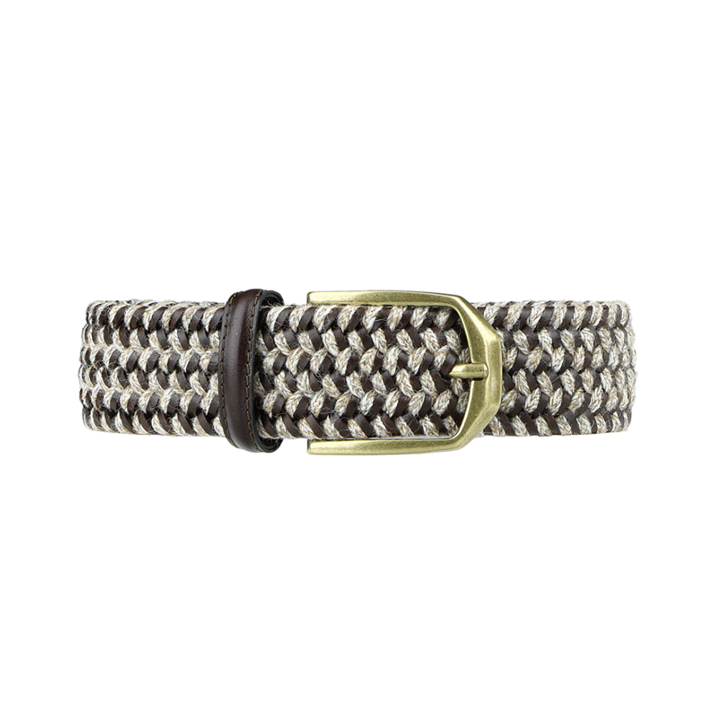 Ceinture extensible en cuir et laine