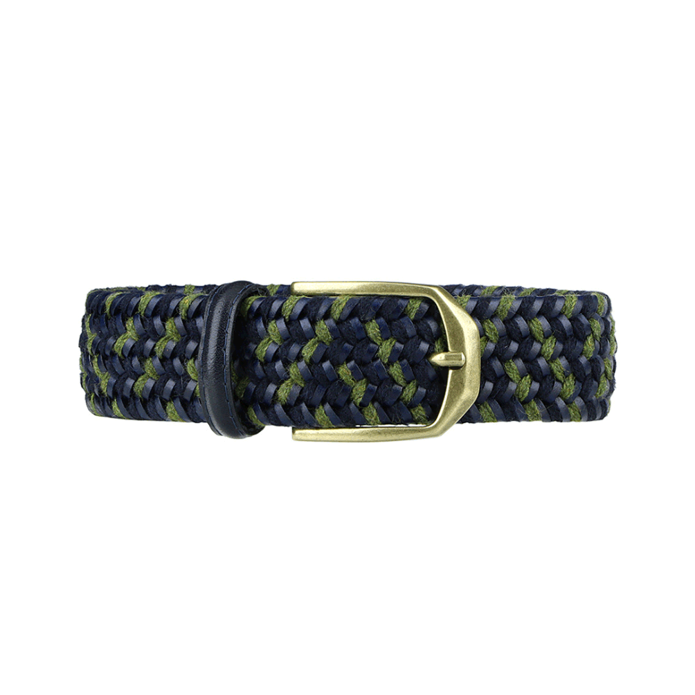 Leather and Wool Stretch Belt