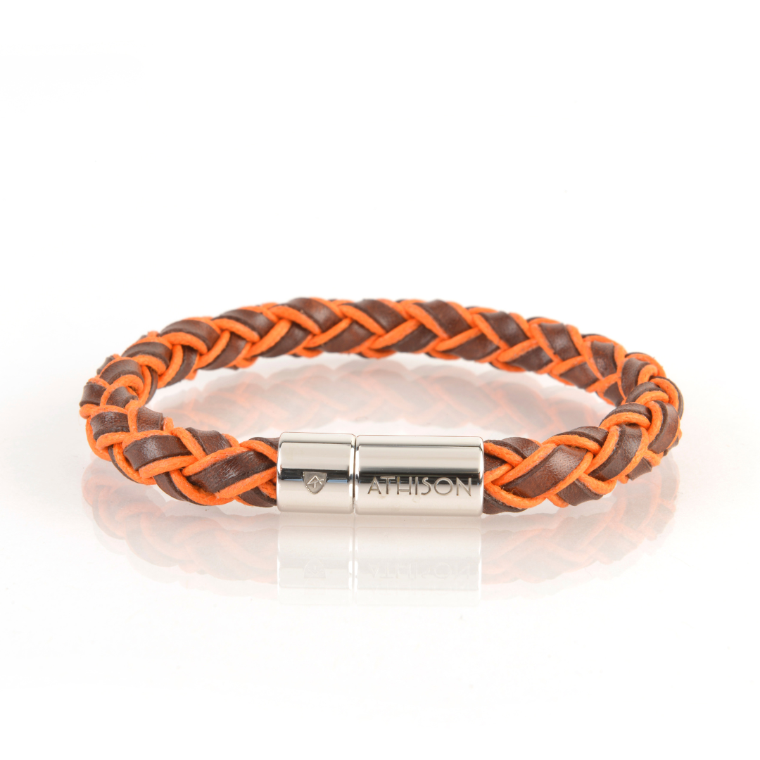Round Leather and Cotton Bracelet