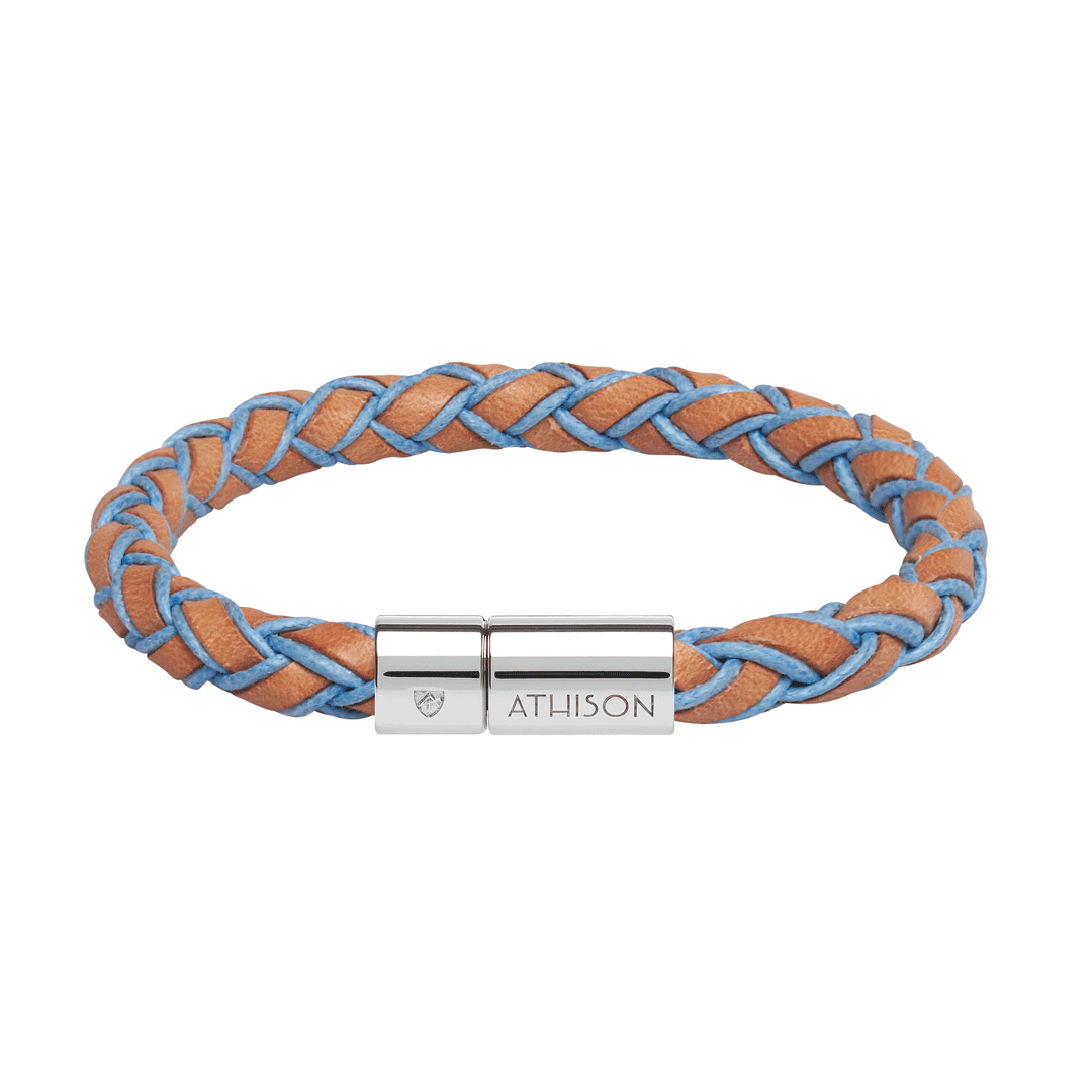 Round Leather and Cotton Bracelet Natural