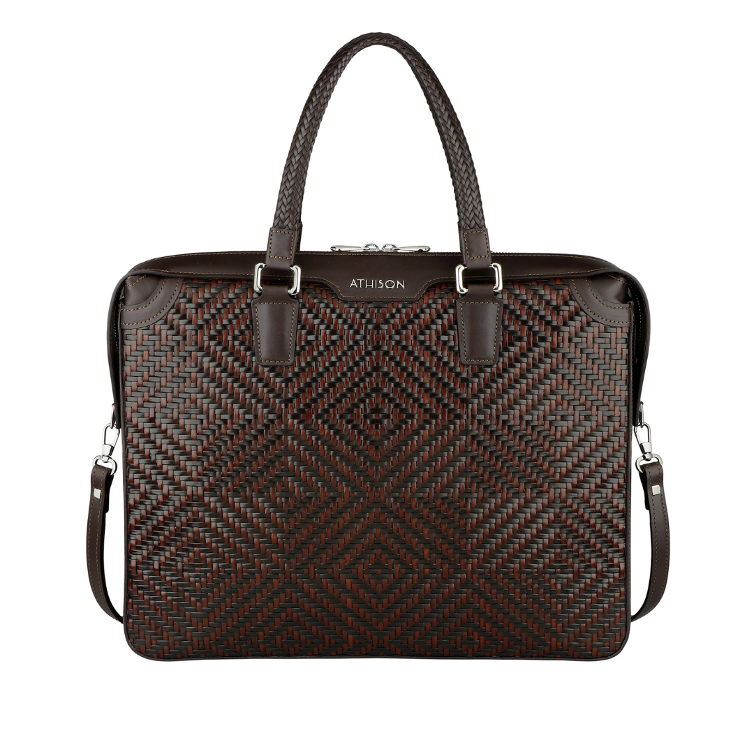 Braided Leather Business Bag "Premia Medium"