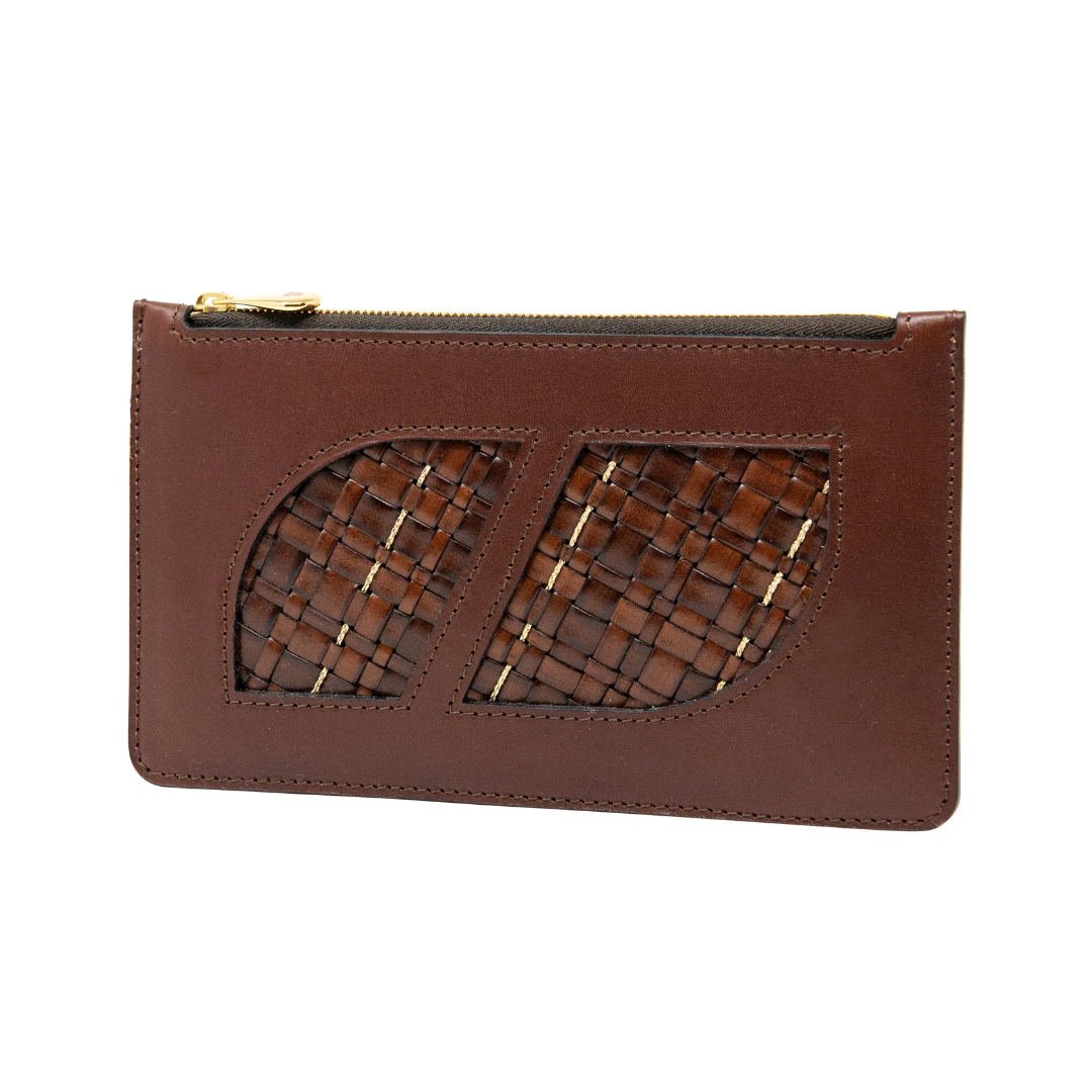 Braided Leather and Copper Flat Pochette