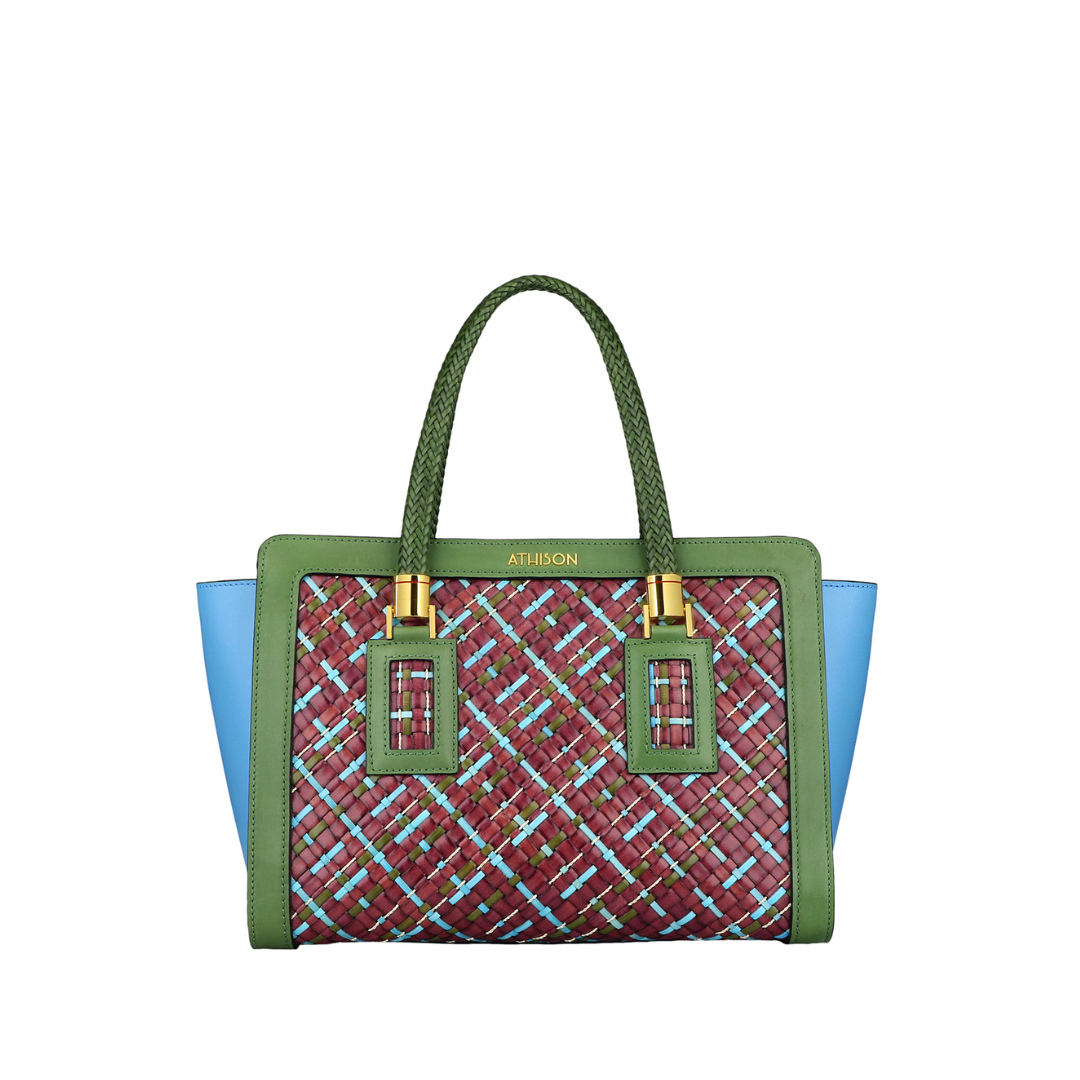 Braided Leather and Copper Handbag "Cistella" Venezia