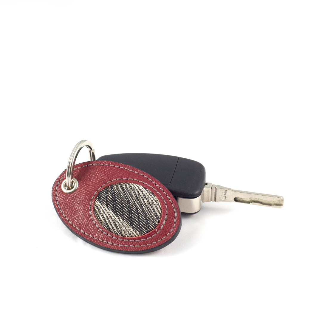 Braided Leather and Copper Keyring