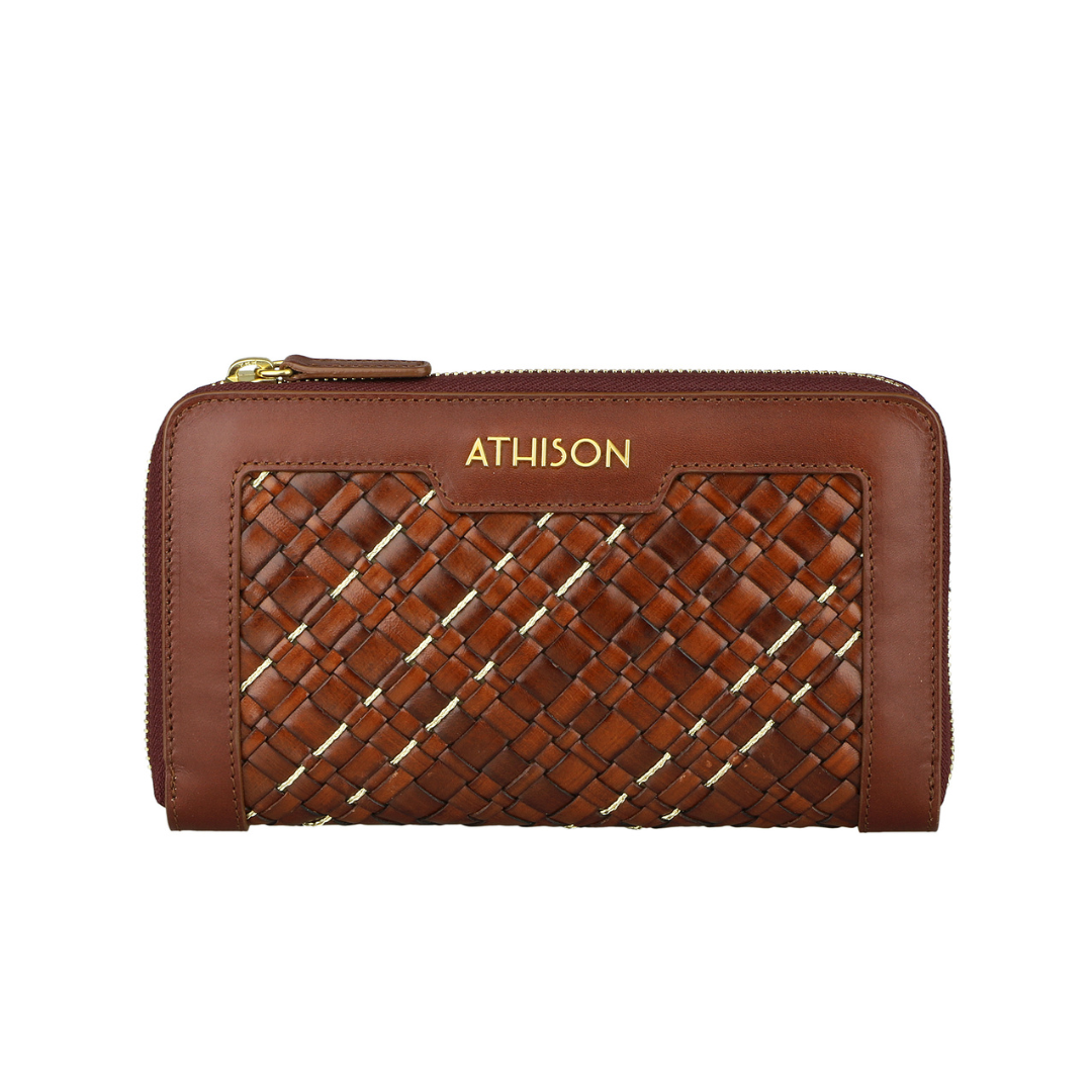 Braided Leather and Copper Wallet