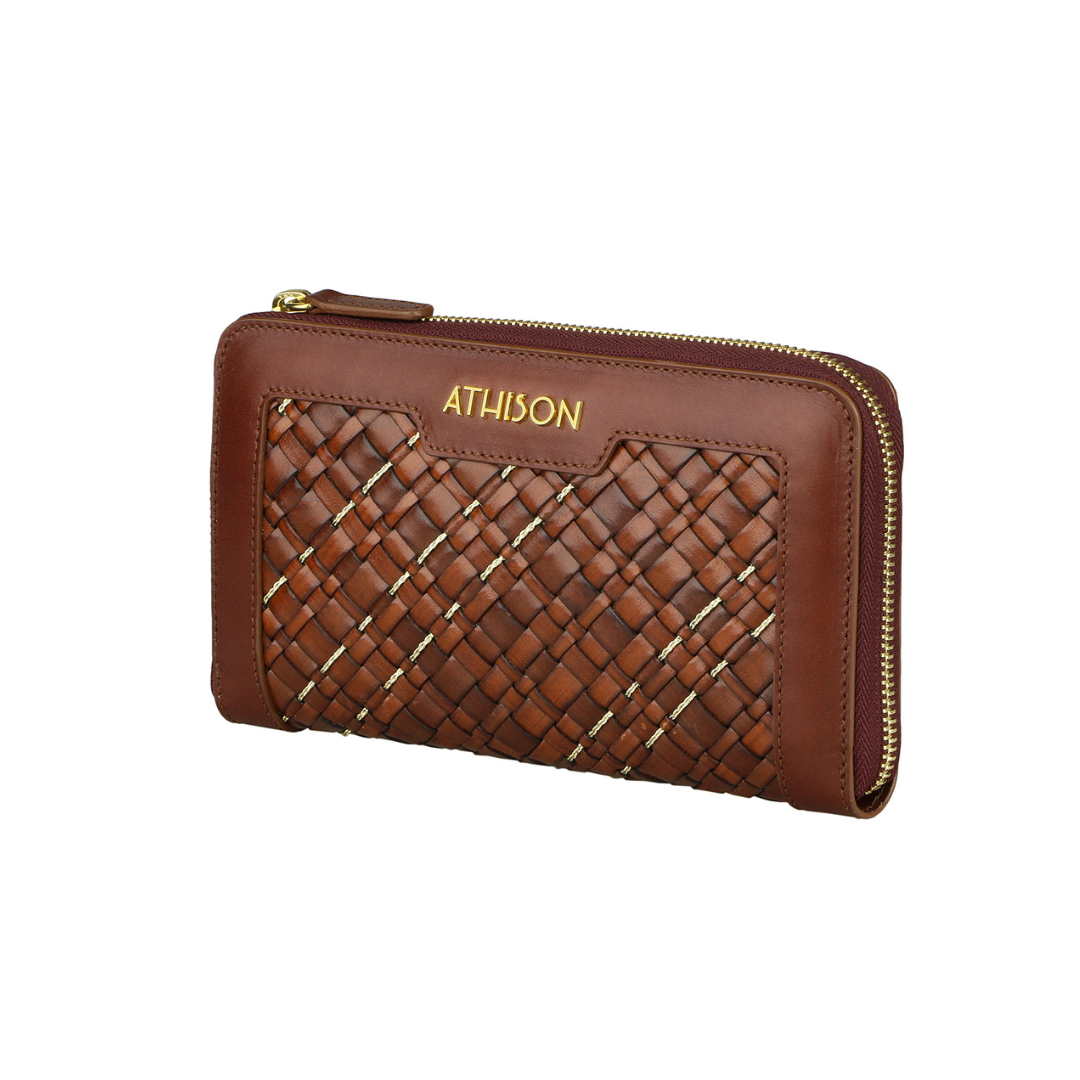 Braided Leather and Copper Wallet