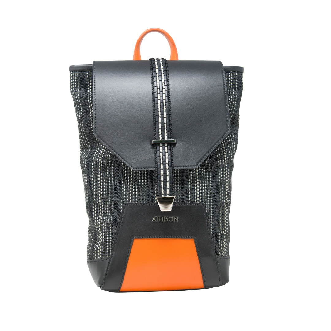 Leather and Braided Cotton Backpack “Scheggia”