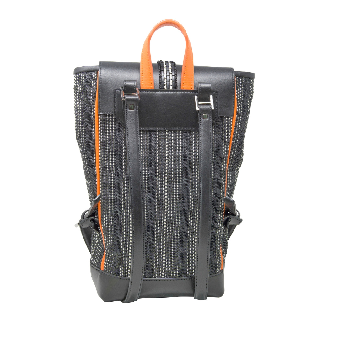 Leather and Braided Cotton Backpack “Scheggia”