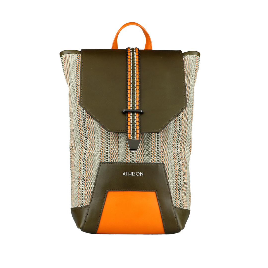 Leather and Braided Cotton Backpack “Scheggia”