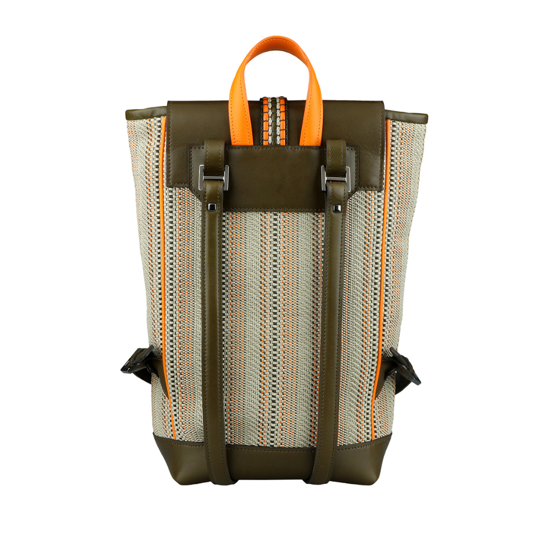 Leather and Braided Cotton Backpack “Scheggia”