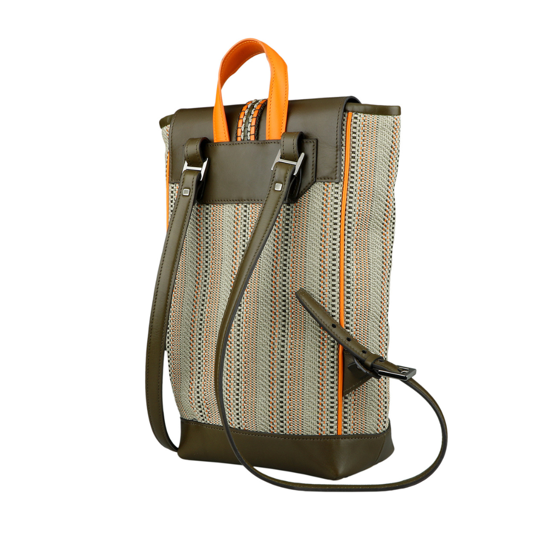 Leather and Braided Cotton Backpack “Scheggia”