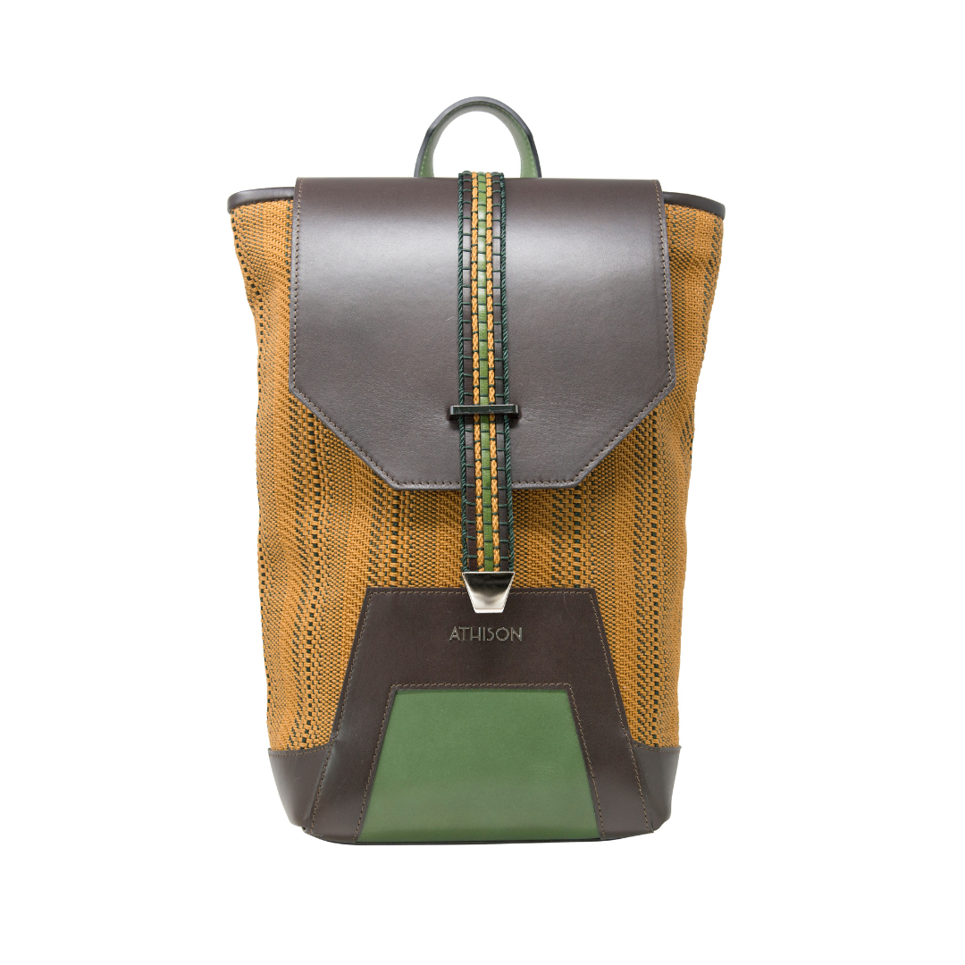 Leather and Braided Cotton Backpack “Scheggia”