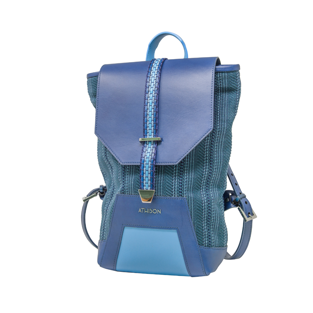 Leather and Braided Cotton Backpack “Scheggia”