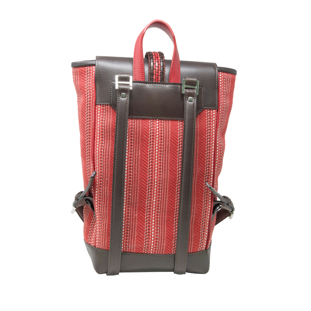 Leather and Braided Cotton Backpack “Scheggia”