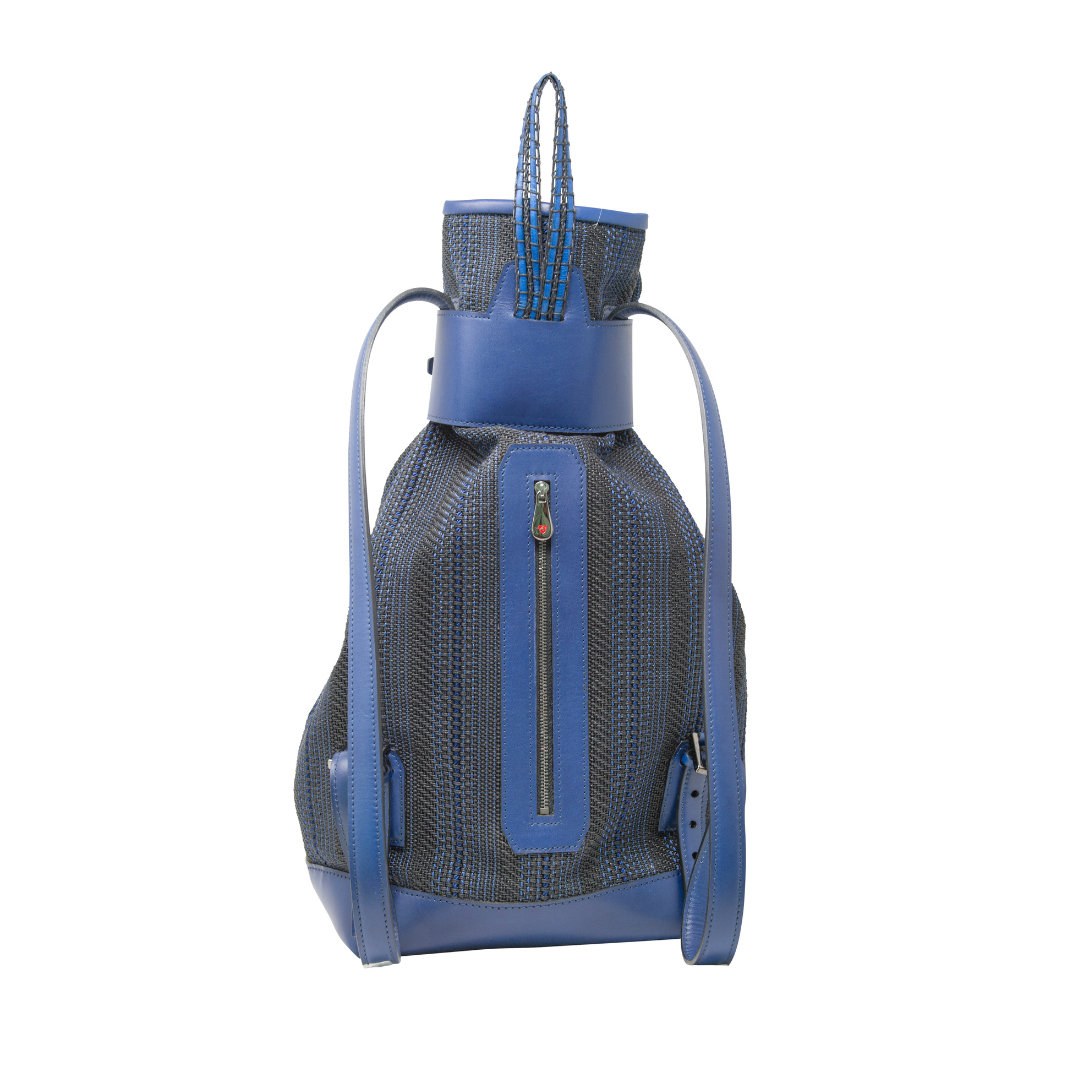 Leather and Braided Cotton Backpack “Veglia”