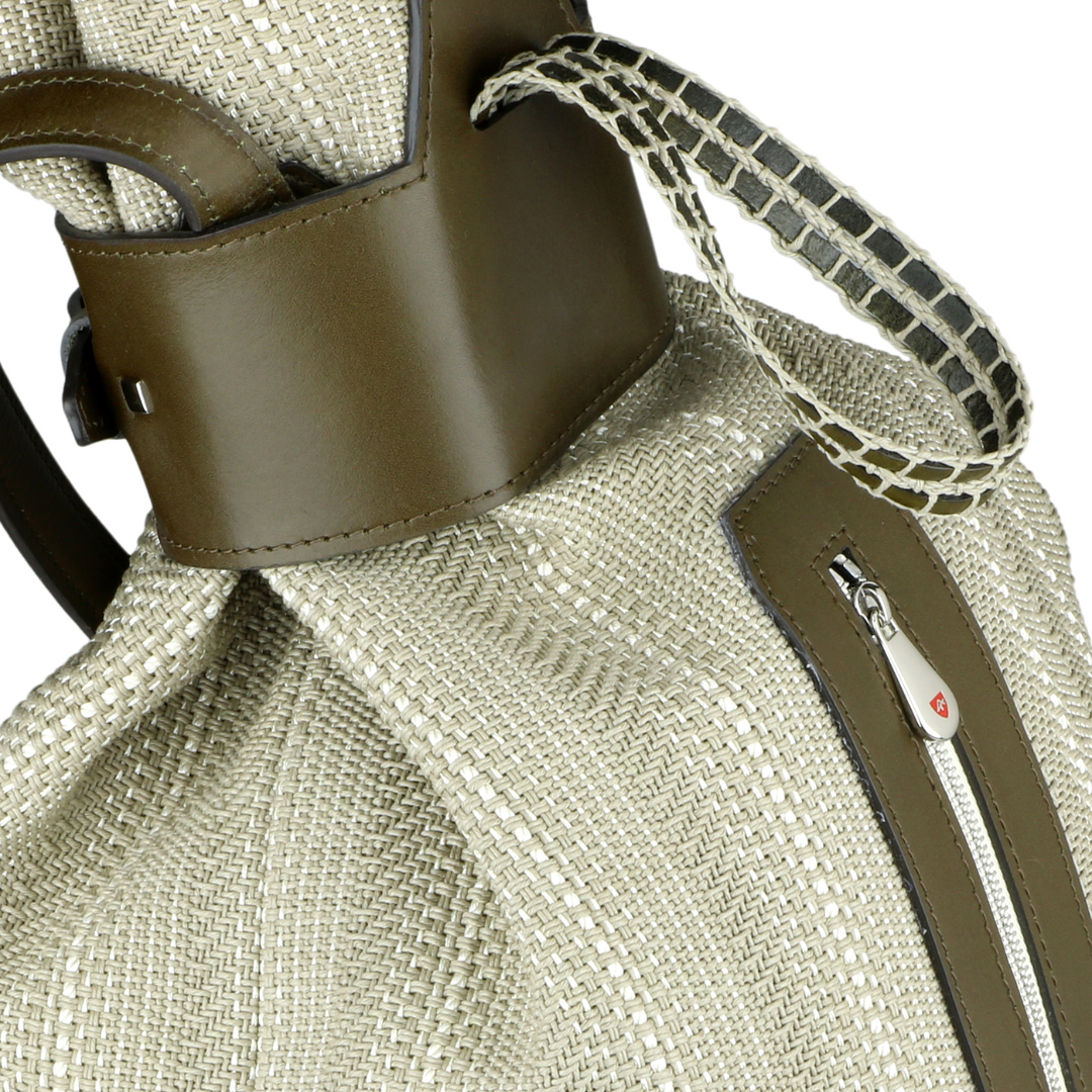 Leather and Braided Cotton Backpack “Veglia”