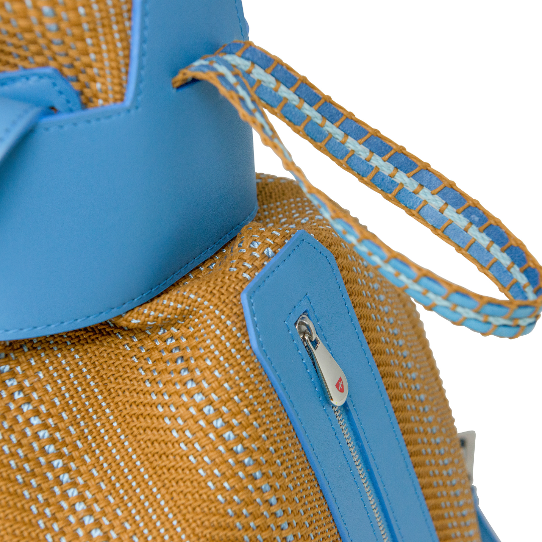 Leather and Braided Cotton Backpack “Veglia”