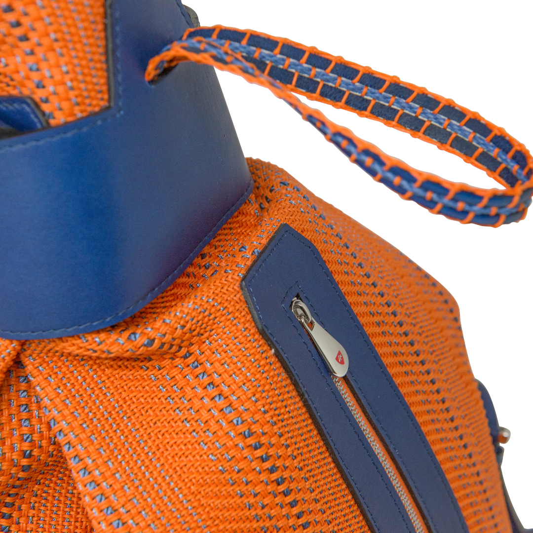 Leather and Braided Cotton Backpack “Veglia”