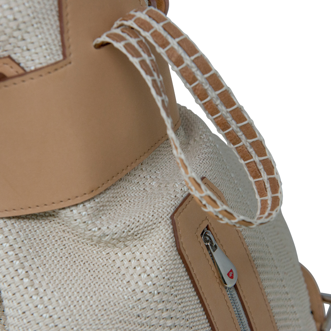 Leather and Braided Cotton Backpack “Veglia”