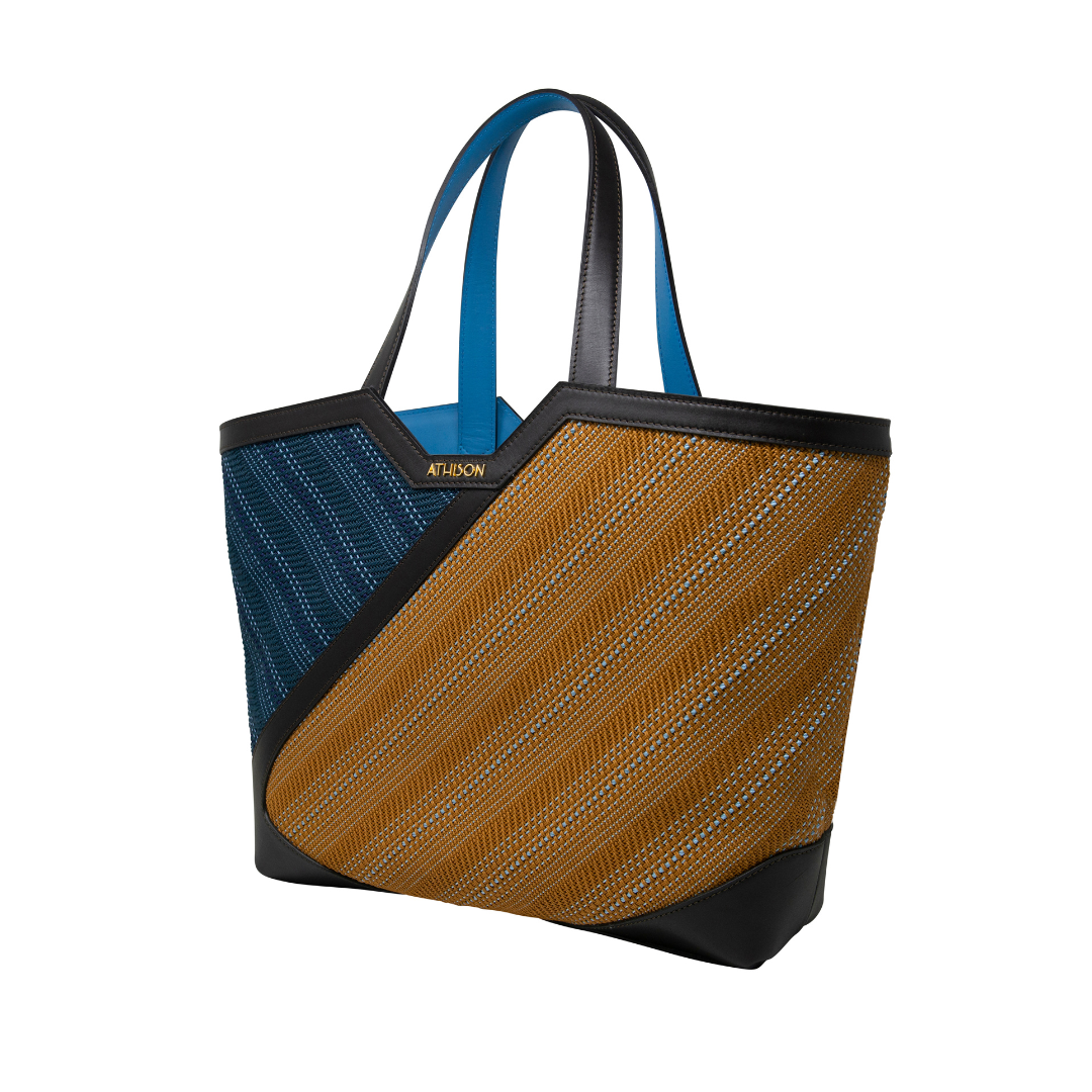 Leather and Braided Cotton Shopping Bag “Andolla”