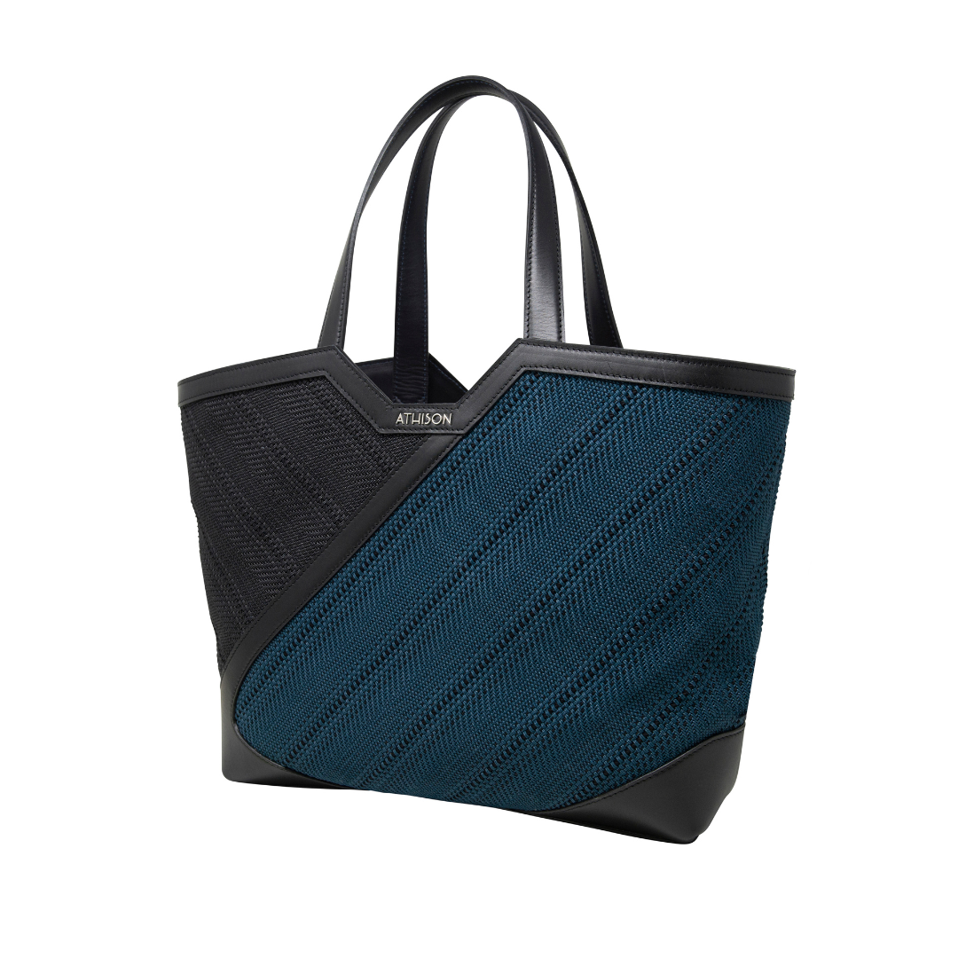 Leather and Braided Cotton Shopping Bag “Andolla”